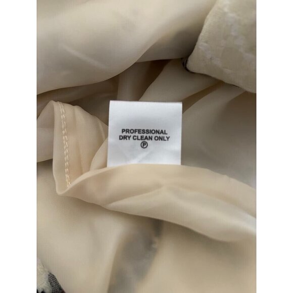 NWT ALLEN SOLLY Long Sleeve Pea Coat Jacket Womens Size 2XL Cream Checkered - Picture 9 of 9